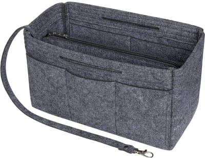 Famanu – Vilten handtasorganizer - bag-in-bag organizer handtas voering - draagtas organizer (6 kleuren - 3 maten) - Donkergrijs - X-Large:35(L)x17(W)x18(H)CM