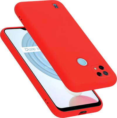 Cadorabo Hoesje geschikt voor Realme C21 in LIQUID ROOD - Beschermhoes gemaakt van flexibel TPU silicone Case Cover