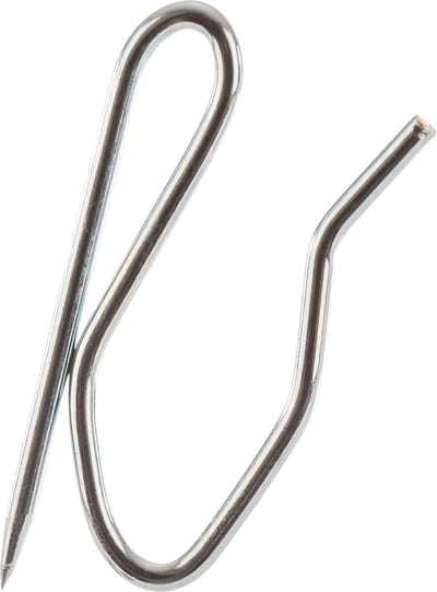 Gordijnhaken gegalvaniseerd - prikhaken - klein - 20 mm lang - 20 haken - kuifhaken small - zilver - nikkel - 10 mm breed