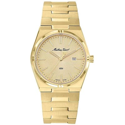 Mathey-Tissot Zeus Goudkleurig Roestvrij Staal Champagne Wijzerplaat Quartz D118PDI Dameshorloge champagne