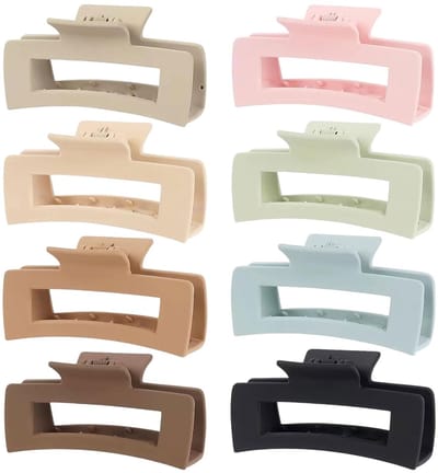 Dailygoods- Haarspelden 8-pack - Antislip - Bananenspeld - Geschikt voor dik/dun haar - Diverse kleuren - Sterke grip - Haarklem