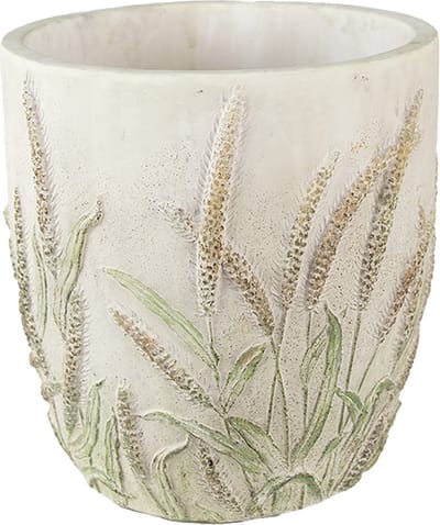 Bloempot voor Binnen – Beige Korenhalmen – Rustieke Pot – Ø 20 cm – Korenhalmenmotief