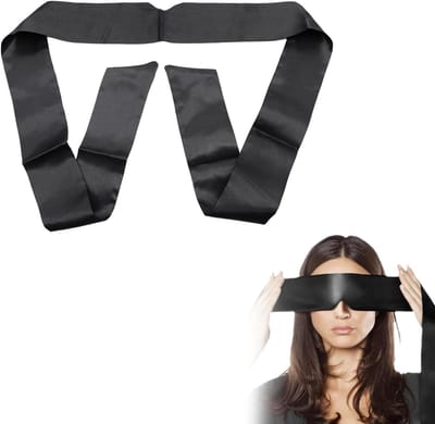 Slaapmasker Satijn - Blinddoek Zacht - Diepe Slaap - Maximaal Verduisterend - Verstelbaar Koord - Zwart