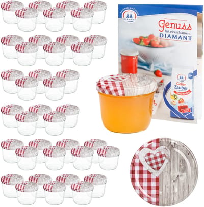MamboCat Set van 40 bekers 230ml houten hart rood deksel + receptboek