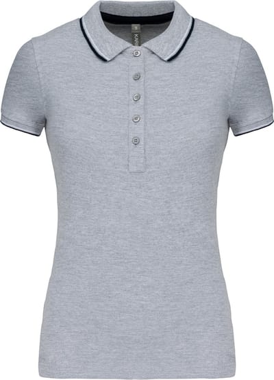 Kariban Damespolo korte mouwen K251 - Oxford Grey / Navy / White - S