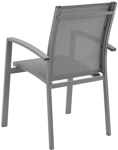 Vente-unique Set van 2 stapelbare tuinstoelen van aluminium en textileen - Antraciet grijs - TELTO van MYLIA
