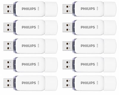 Philips USB stick 2.0 - 32GB - Snow - Wit - 10 stuks