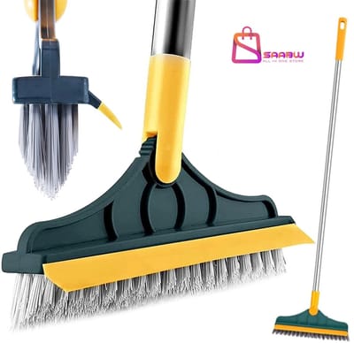 Spleetborstel met Steel – 100 cm – Nylon Borstels & Trekker – 120° Verstelbare Kop – bezemhouder – borstel – 46082