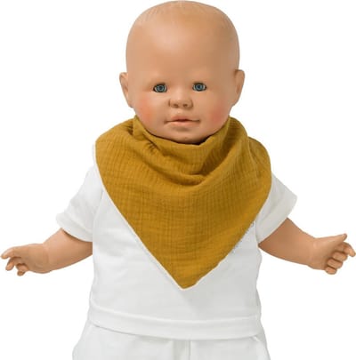 Cottonbaby bandana/kwijlslab met bamboekatoen mosterdgeel