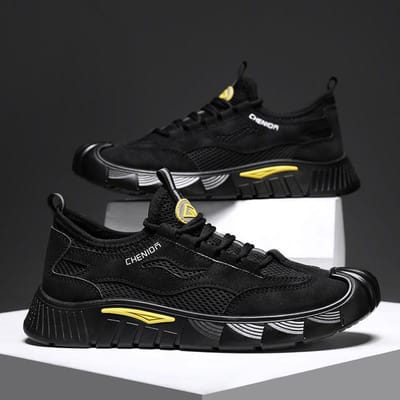 Heren Casual Schoenen Leer Designer Sneakers Heren Ademende Loafers Luxe Bootschoenen Mannelijke Rijschoenen 39 black