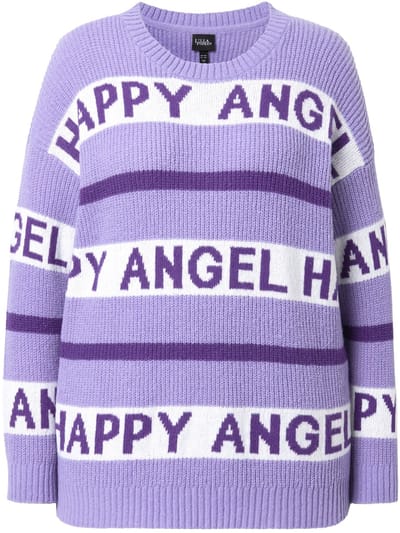 Angel of Style - Dames - Trui oversized Happy Angel-strepen - Seringpaars - Maat 42+