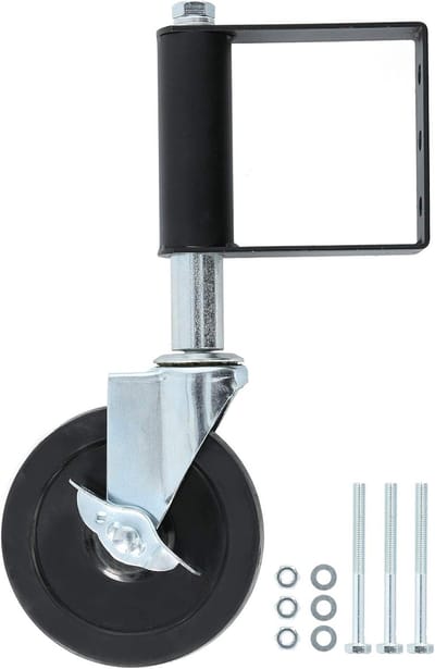 Poortwiel - Schokdemper Wiel - Poort Ophangen - Veerbelaste Zwenkwiel - 5 inch 90kg - Zwart