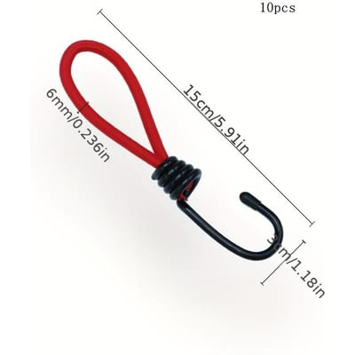 10 stuks Outdoor Kampeer Tent Elastisch Touw Gesp 15cm Vaste Bindband Elastisch Touw Haak Kampeer Luifel Accessoires Trekkoord