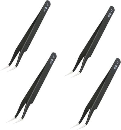 Precisie Pincet - Anti-statisch Pincet - Elektronica Reparatie - Roestvrij Staal - 125mm - Zwart
