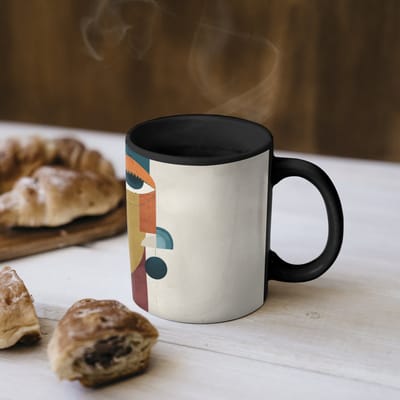 Magische Mok - Foto op Warmte Mokken - Koffiemok - Geometrisch - Strakke vormen - Kleurrijk - Magic Mok - Beker - 350 ML - Theemok