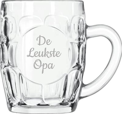 Gegraveerde Bierpul 55cl De Leukste Opa