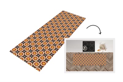 Keukenloper 150x50 cm - Keukenmat vinyl Retro - Vintage - Design - Cirkel - Keukenmatten loper - Keuken vloerkleed tapijt