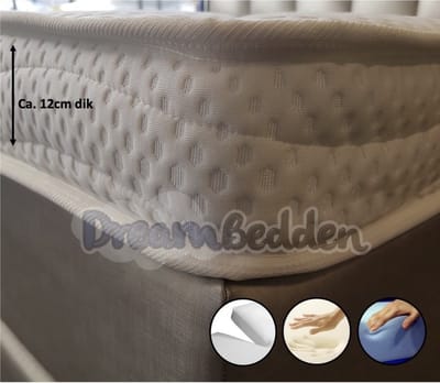 Splittopper 140x200 Tencel 2- zijdig XXL HR55 Koudschuim Nasa Traagschuim12 cm Dik