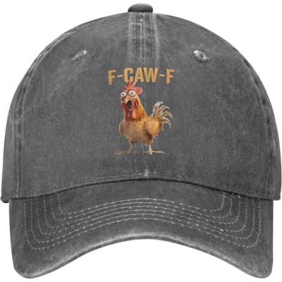 Printemps F Caw F Citation Coq Meme Casquette de Baseball Soleil Protection Solaire Lavée Casquette Trucker Unisexe Hommes Décontracté Randonnée Pêche Casquette Snapback Adjustable gray