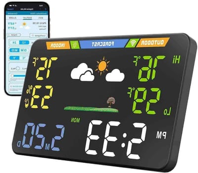 Intelligent Weerstation - Digitaal Display - Thuis Informatie - Geen App Nodig - 85 Inch - Zwart