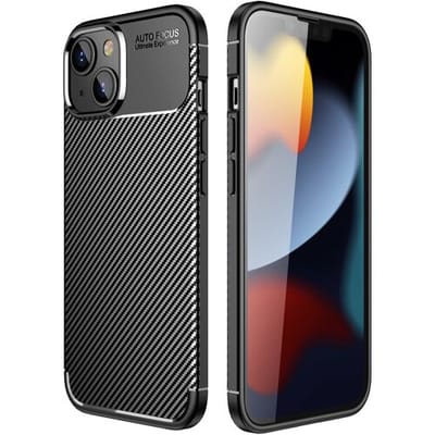 ShieldCase telefoonhoesje geschikt voor Apple iPhone 14 Plus Carbon Fiber Case - zwart - Siliconen hoesje - Shockproof case hoesje - Backcover case - Carbon Fiber cover hoesje