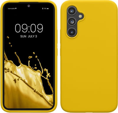 kwmobile telefoonhoesje geschikt voor Samsung Galaxy A54 5G - Hoesje met siliconen coating - Smartphone case in stralend geel