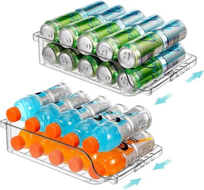 Famanu – Verstelbare blikjesorganizer voor koelkast, uitbreidbare drankdispenser voor bier en frisdrank