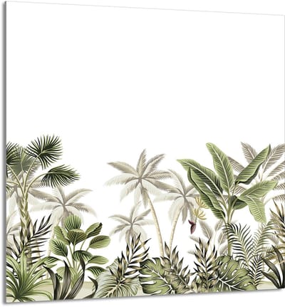 TMK ArtDeko Serie - Glas Keukenpaneel - 60x65cm - Met bladeren - Veelzijdig
