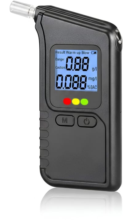 AHD® Alcohol Tester - Alcoholtesters - Alcohol Testers - Zwart - 17cm x 8cm x 4cm