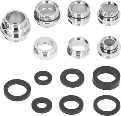 Complete Set van 7 Stuks Metalen Kraanaansluitingen met Dichtingen voor Keuken en Tuin - Adapter voor Tuinsproeiers, Filters en Slangen