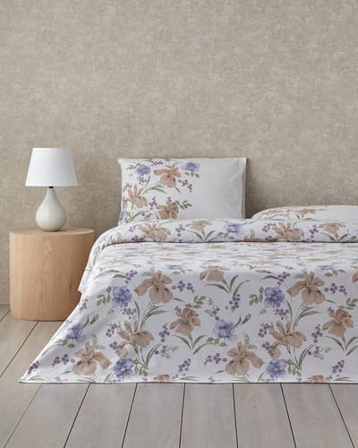 English Home - Rustic Blossom - Dekbedovertrekset - Eenpersoons - Incl. hoeslaken 100x200 - 1 kussensloop - 160 x 220 cm - Kleurrijk/Lila