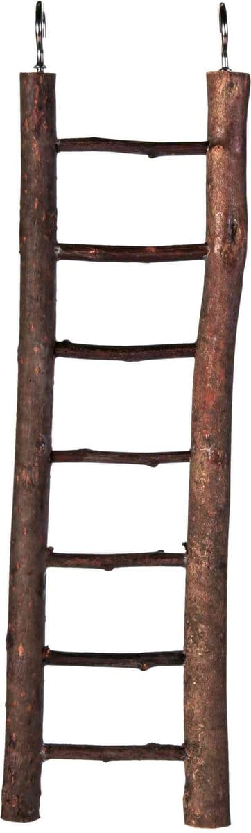 Houten ladder 7 treden met natuurlijke uitstraling - Speeltjes - Vogelspeelgoed - Benodigdheden