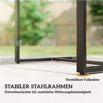 YYchan bistroset voor buiten - 2 personen - met kussens - grijs - 58 x 55 x 76 cm