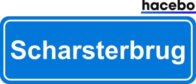 Hacebo - Plaatsnaam Sticker - 29x10 CM - Scharsterbrug sticker - Verkeersborden sticker - grappige cadeaus - Scharsterbrug