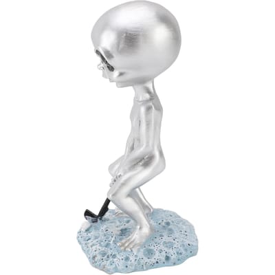 Statue d'Alien Décoration de Jardin Amusante Figurine d'Alien en Résine avec Base Plate Stable pour Pelouse Extérieure gray