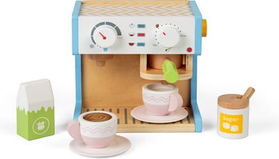 BigJigs koffiezetapparaat houten speelgoed keuken rollenspel.