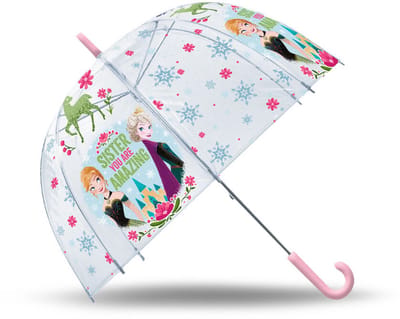 Disney Frozen Paraplu - Transparante Koepel - 46cm - Elsa & Anna