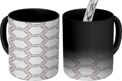 Magische Mok - Foto op Warmte Mokken - Koffiemok - Grafisch - Patroon - Modern - Hexagon - Geometrisch - Magic Mok - Beker - 350 ML - Theemok