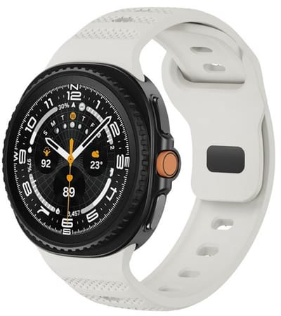 By Qubix - smartwatch bandje - Compatible Samsung bandje - Wave met motief siliconen band - Starlight - Geschikt voor Samsung Galaxy Watch 9 (40/44mm) - Watch 8 (40/44mm) - Watch 8 Classic (46mm)