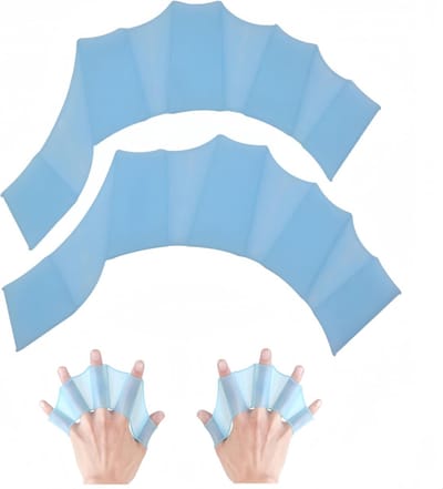 Zwemvliezen - 1 paar - S - Handpeddel - Swim Glove - Zwemhandschoenen - Vingerpeddels - waterbestendigheidstraining - Zwempeddels - Fitnessduiken - Hand vinnen - Zwemtraining - Zwemaccessoires - Blauw