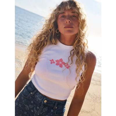 Roxy Iconic Days Top Zonder Mouwen Wit L Vrouw