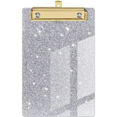 Glitter Mapbord A4 Map Klembord Schrijfblok Memo Klembord Klemmen Testpapier Opbergorganizer Kantoor School Suppl white