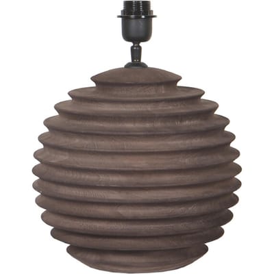 PTMD Roven Brown Mango Wood Ribbed Table Lamp Base