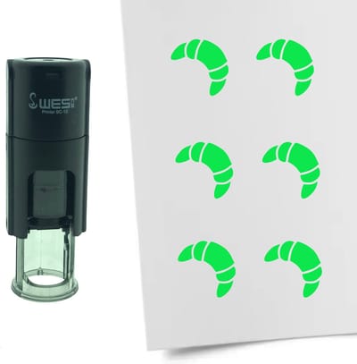 CombiCraft Stempel Croissant 10mm rond - groene inkt
