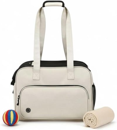 Draagtas Huisdieren - Reistas Kat - Veilig Vervoer - Ademend Gaas - 43 cm - Beige Wit