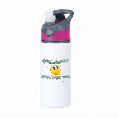 Hacebo® - Geslaagd werd eens tijd waterfles met rietje roze - Geslaagd - geslaagde - diploma - cadeau voor iemand die is gelsaagd - water fles - 650ML