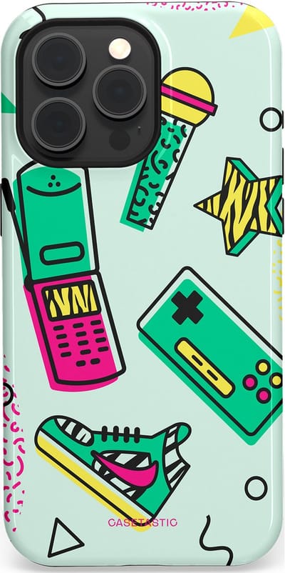 Casetastic Hoesje Geschikt voor Apple iPhone 15 Pro Max Magsafe - Stijlvolle Beschermende Duo-layer Case - Retro 80s sneaker