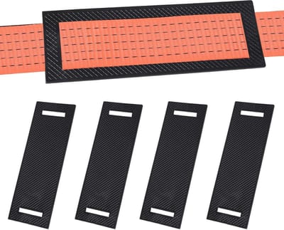 Dailygoods - Rubberen randbescherming voor sjorbanden tot 50 mm breedte, 290 x 100 x 3 mm, 4 stuks randbescherming, rubber, randbescherming, ladingbeveiliging, gordelbeschermer, rubberen strips, randbescherming
