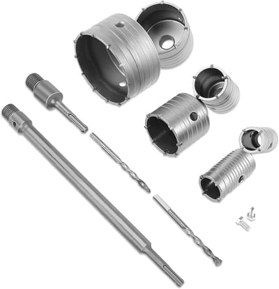 Complete Set van 10 Kernboren met SDS Plus Verlengstuk voor Beton en Metselwerk Bewerking