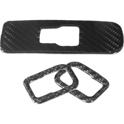 3 stuks Raamschakelaar Knop Paneel Sierlijst Cover Koolstofvezel Decoratie Geschikt voor S60 V60 RHD black